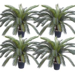 4X 125cm Artificial Indoor Cycas Revoluta Cycad Sago Palm Fake Decoration Tree Pot Plant