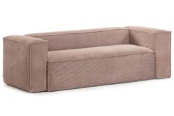 Como 2 Seater Sofa - Stylish Corduroy Lounge Chair - Pink