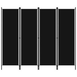 NNEVL 4-Panel Room Divider Black 200x180 cm