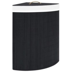 NNEVL Bamboo Corner Laundry Basket Black 60 L