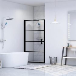 Nnevl Shower Door Tempered Glass 81x195 Cm Black