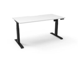 Boost 1.5m Light Single Sided Workstation - White & Black by Interior Secrets - AfterPay Available