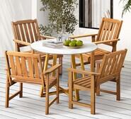 Amaranta 4 Seater Outdoor Dining Set Neutral