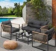 Erwin 4 Piece Outdoor Lounge Set Grey