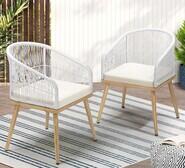 Set Of 2 Almora Outdoor Armchairs Neutral