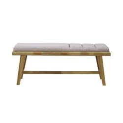 6IXTY Malmo Scandinavian Fabric Dining Bench Wooden Frame - Light Dusk