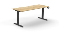 Boost Crank 1.5m Single Sided Workstation - Natural & Black by Interior Secrets - AfterPay Available