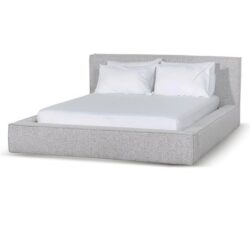 Castillo Queen Bed Frame - Cloudy Pepper Boucle by Interior Secrets - AfterPay Available