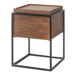 Ex Display - Cane Scandinavian Side Table - Walnut by Interior Secrets - AfterPay Available