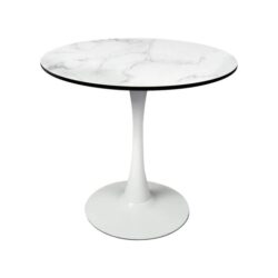 Levede Dining Table Kitchen Swivel Marble Tulip Outdoor Round Metal White