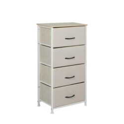 Levede Storage Cabinet Tower Chest of Drawers Dresser Tallboy 8 Drawer Beige