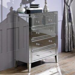 Valencia - 3+2 Drawer Chest - Mirror/Glass