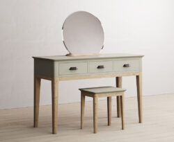 Ancona Oak and Soft Green Painted Dressing Table Set