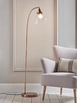 Domed Glass Floor Lamp - Copper