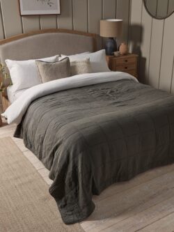 Cotton Quilted Bedspread - Slate Grey