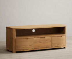 Somerton Curved Solid Oak Large TV Unit