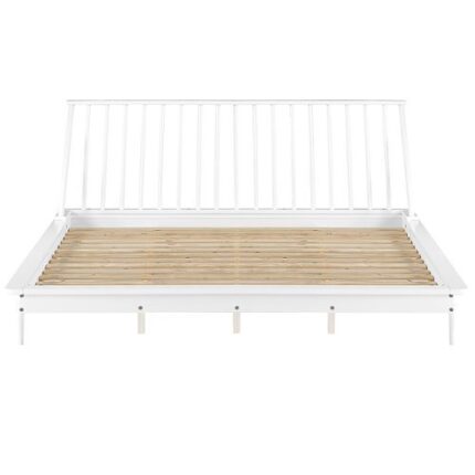 Walker Edison - Boho Solid Wood Queen Spindle Bed Frame - White