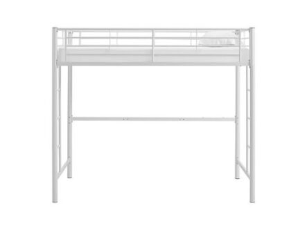 Walker Edison - Modern Metal Twin Loft Bed Frame - White