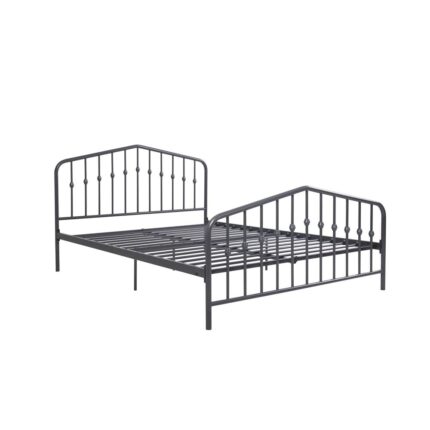 Queen Bushwick Metal Bed Gunmetal Gray - Novogratz: Strong Frame, No Box Spring Needed, Adjustable Height