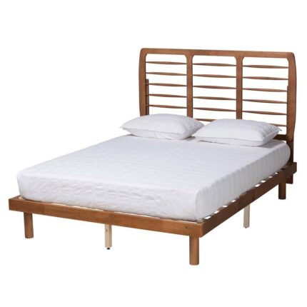 Petra Brown Wood Frame Queen Platform Bed